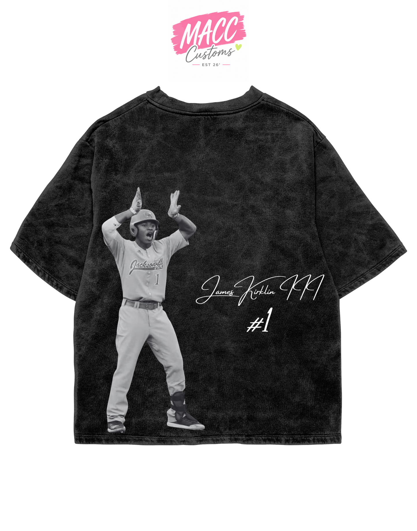 Custom Baseball Signature Photo Tee