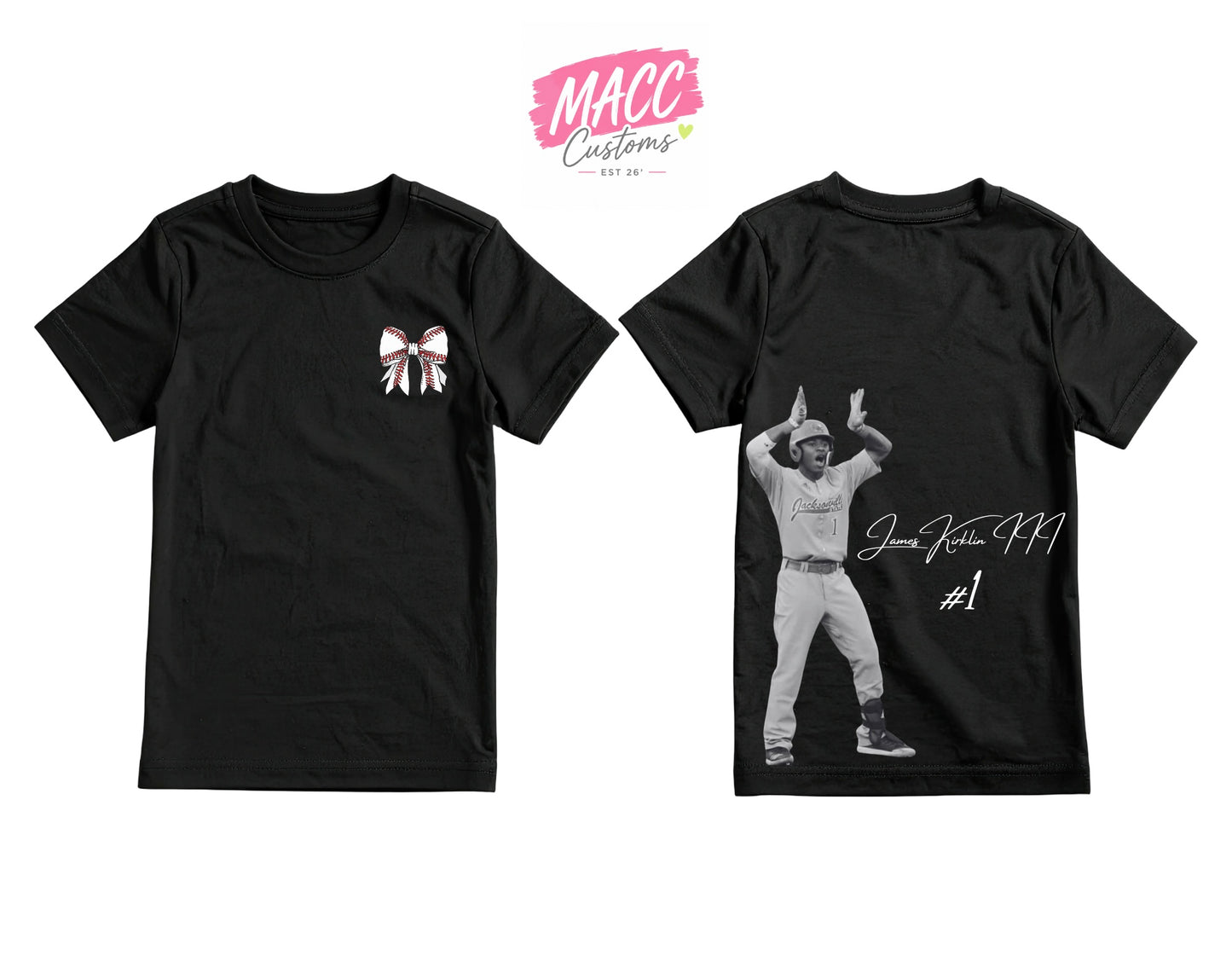 Custom Baseball Signature Photo Tee